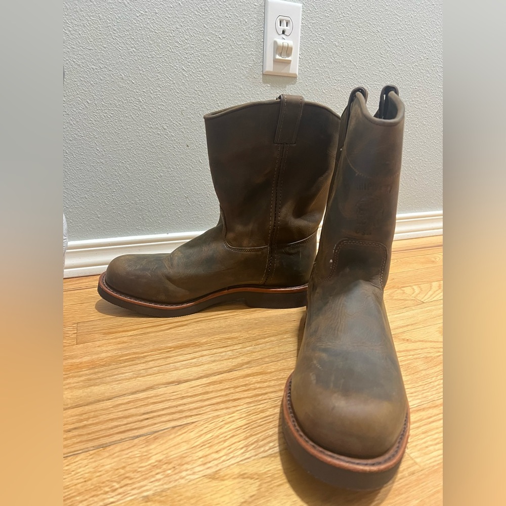 Men's Chippewa Boots 10" Steel Toe Wellington Work Boot (U.S.A. Built) 20076